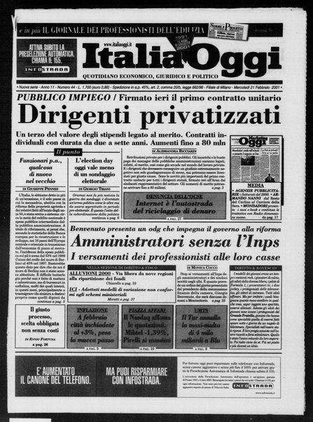 Italia oggi : quotidiano di economia finanza e politica